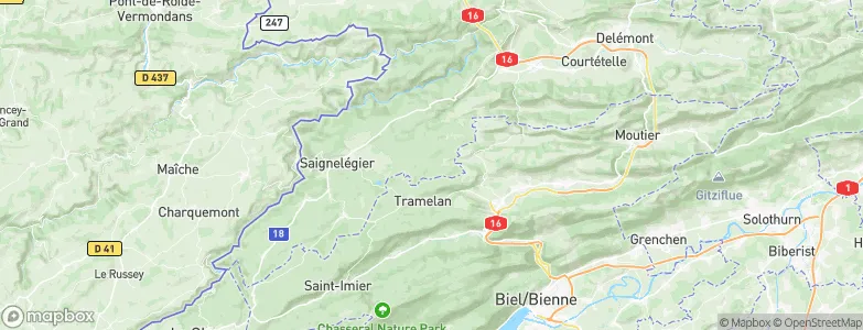 Les Genevez (JU), Switzerland Map
