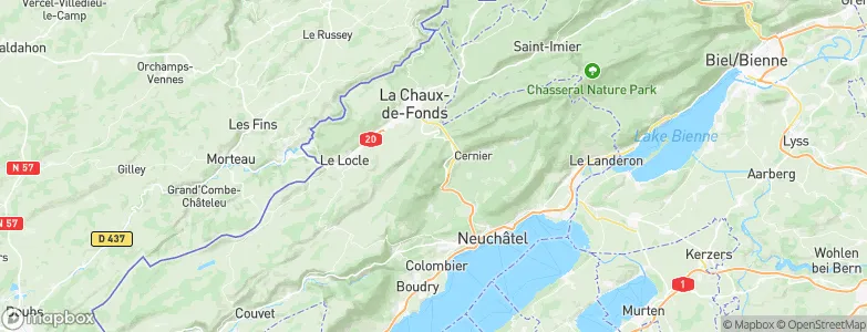 Les Hauts-Geneveys, Switzerland Map