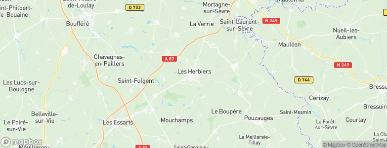 Les Herbiers, France Map