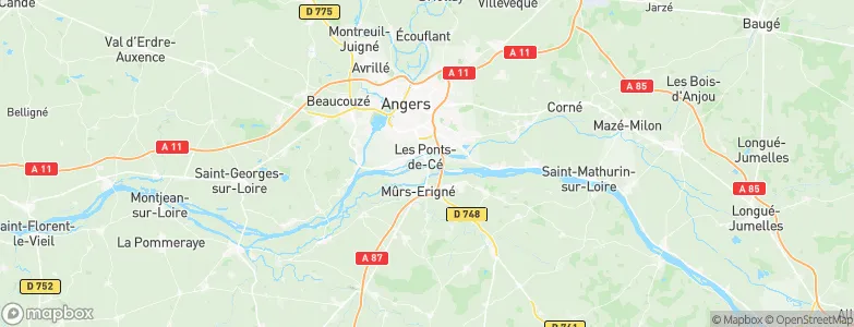 Les Ponts-de-Cé, France Map
