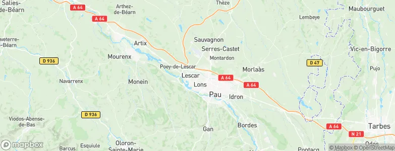 Lescar, France Map