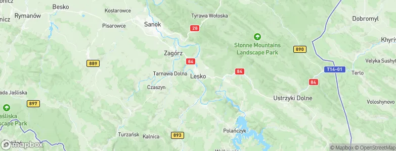 Lesko, Poland Map
