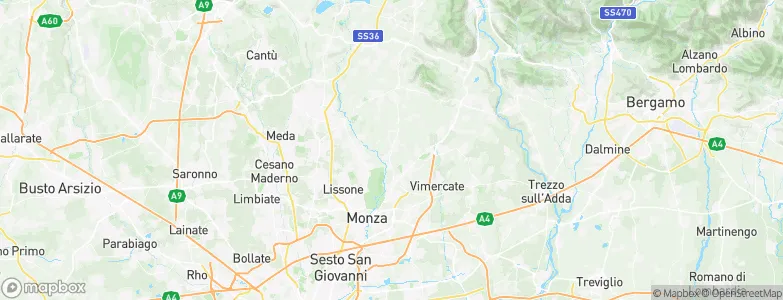 Lesmo, Italy Map