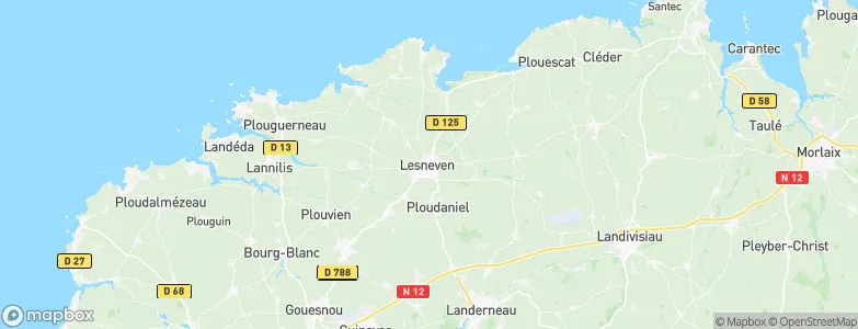 Lesneven, France Map