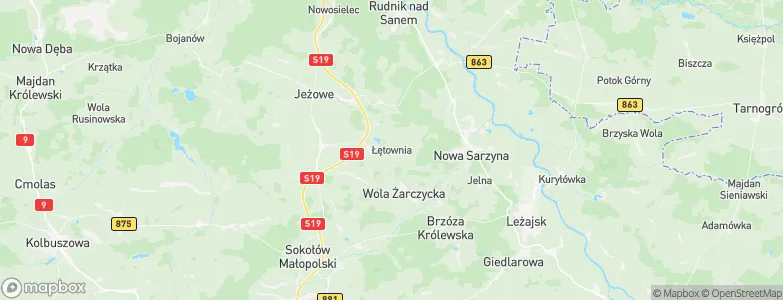 Łętownia, Poland Map
