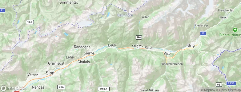 Leuk District, Switzerland Map