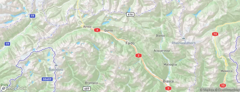 Leventina District, Switzerland Map
