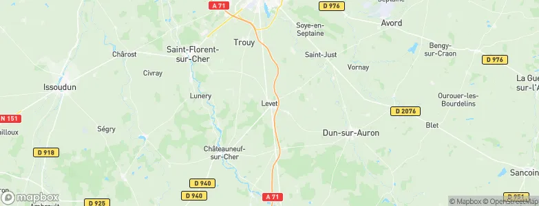Levet, France Map