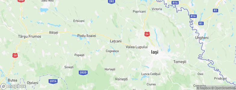 Leţcani, Romania Map