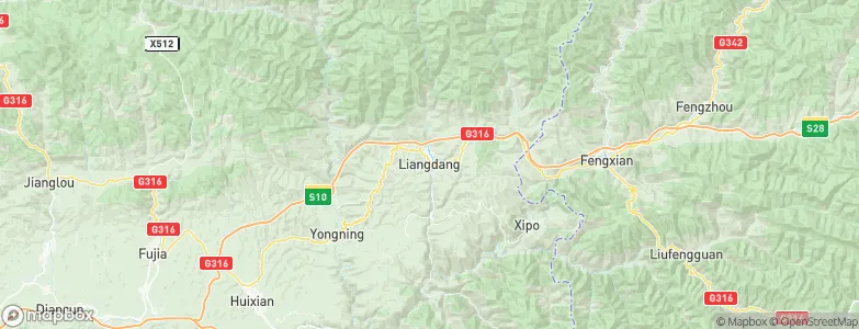 Liangdang Chengguanzhen, China Map