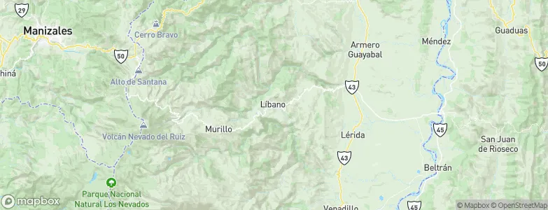 Líbano, Colombia Map