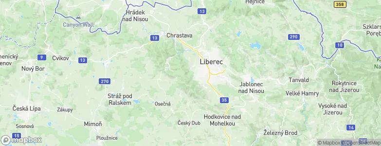 Liberecký kraj, Czechia Map