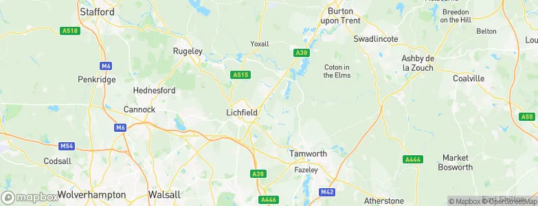 Lichfield District, United Kingdom Map