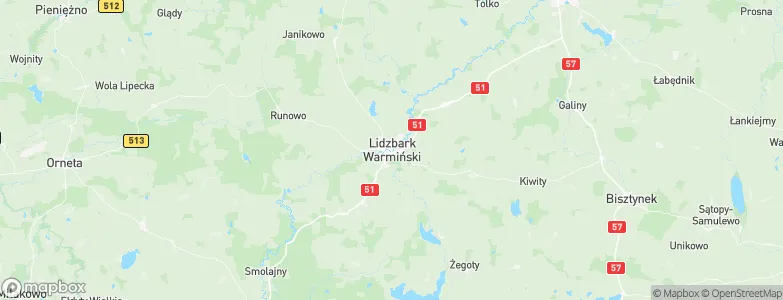 Lidzbark Warmiński, Poland Map