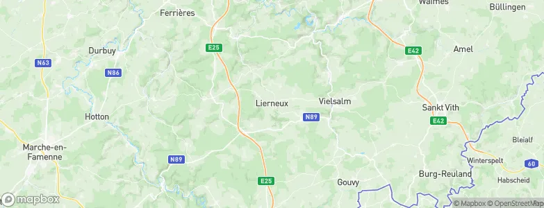 Lierneux, Belgium Map