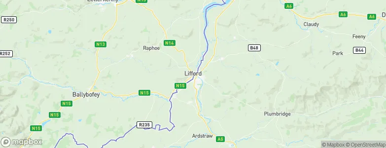 Lifford, Ireland Map