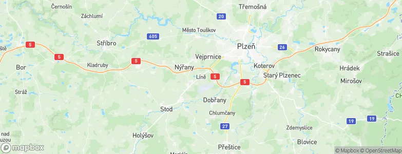 Líně, Czechia Map