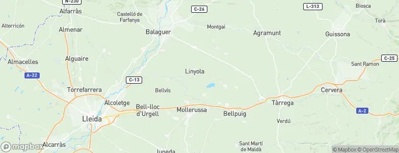 Linyola, Spain Map