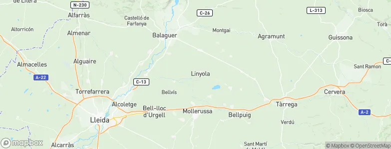 Linyola, Spain Map
