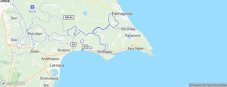 Liopétri, Cyprus Map