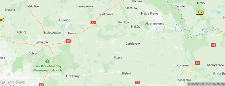 Lipce Reymontowskie, Poland Map
