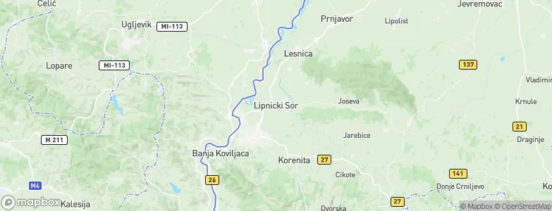 Lipnički Šor, Serbia Map