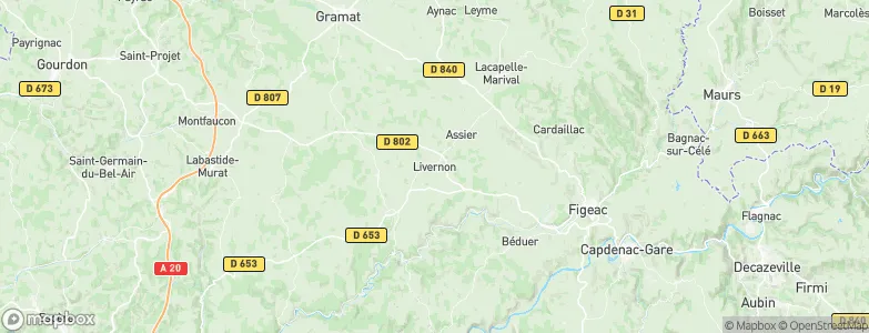 Livernon, France Map