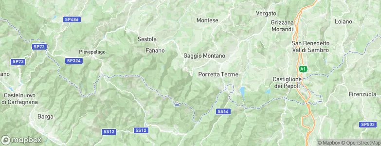 Lizzano in Belvedere, Italy Map