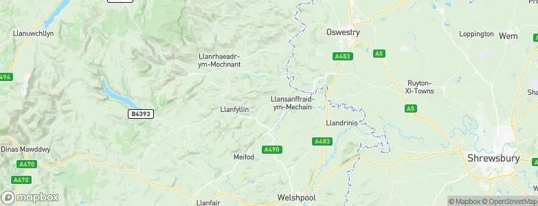 Llanfechain, United Kingdom Map