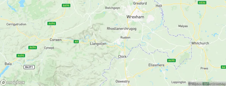 Llangollen Rural, United Kingdom Map