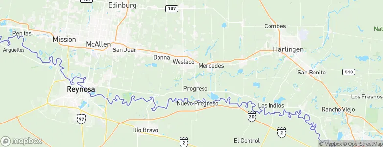 Llano Grande, United States Map