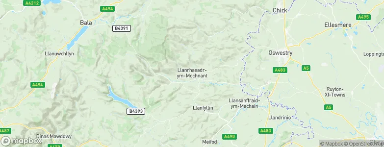 Llanrhaeadr-ym-Mochnant, United Kingdom Map