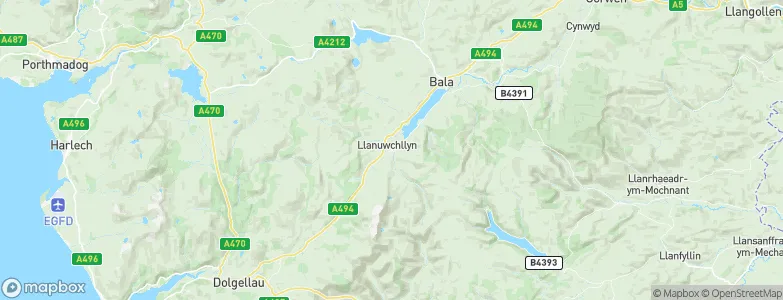 Llanuwchllyn, United Kingdom Map
