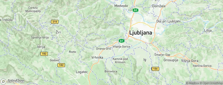 Log pri Brezovici, Slovenia Map