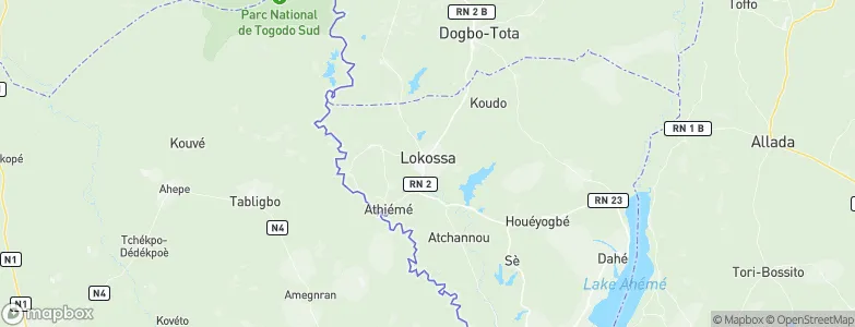 Lokossa, Benin Map