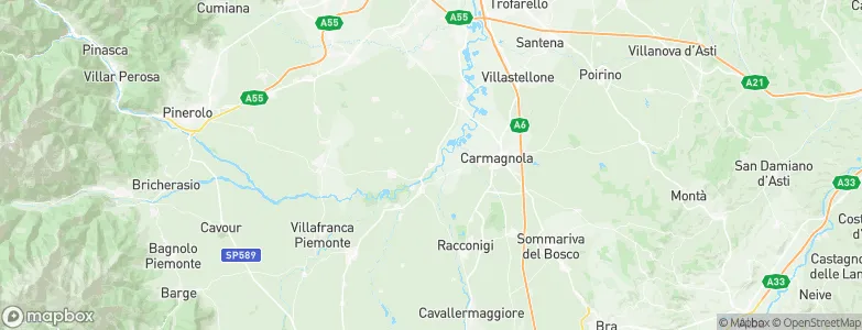 Lombriasco, Italy Map