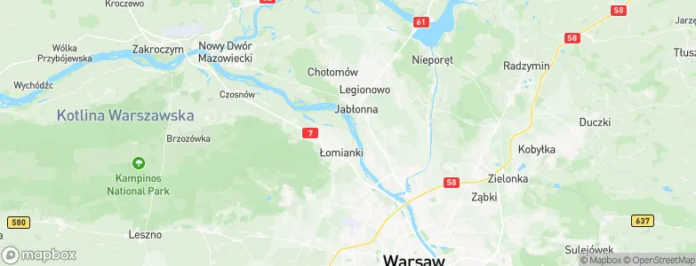 Łomianki Dolne, Poland Map
