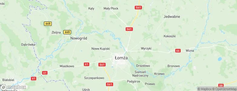 Łomża County, Poland Map