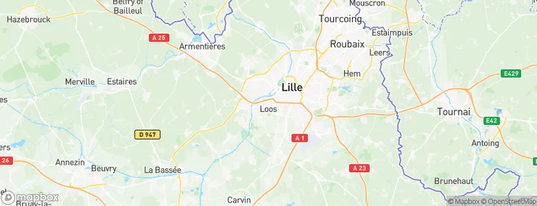 Loos, France Map