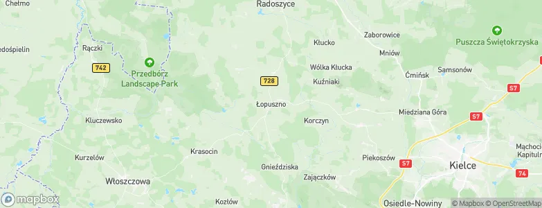 Łopuszno, Poland Map