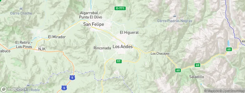 Los Andes, Chile Map