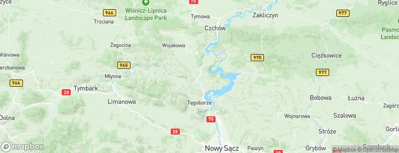 Łososina Dolna, Poland Map