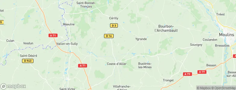 Louroux-Bourbonnais, France Map