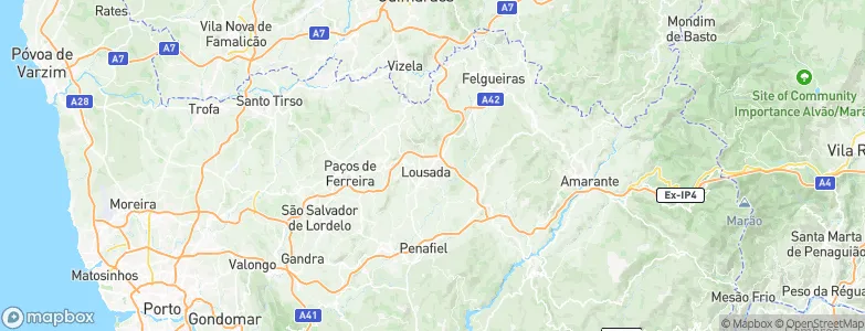 Lousada Municipality, Portugal Map