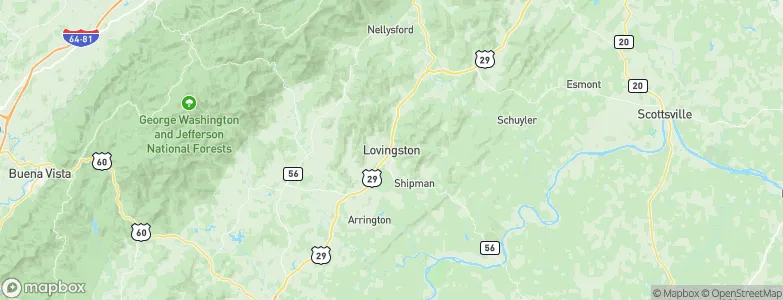 Lovingston, United States Map