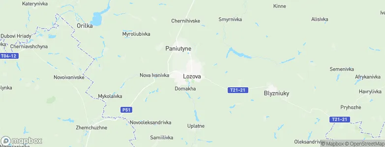 Lozova, Ukraine Map