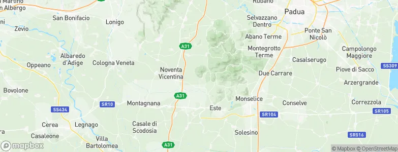 Lozzo Atestino, Italy Map