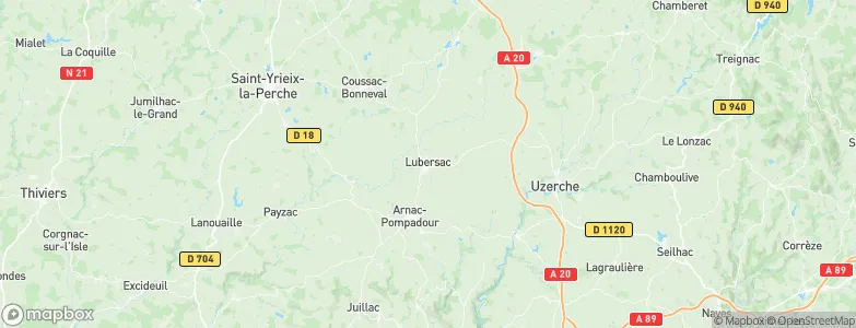 Lubersac, France Map