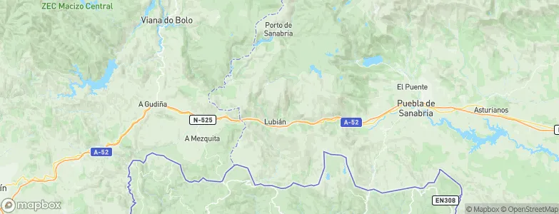 Lubián, Spain Map