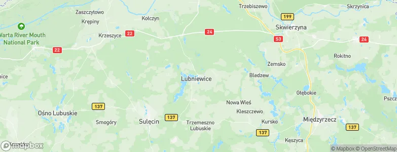 Lubniewice, Poland Map